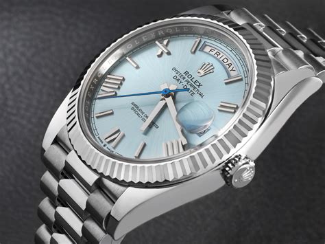 rolex day date blue dial leather|rolex day date fluted bezel.